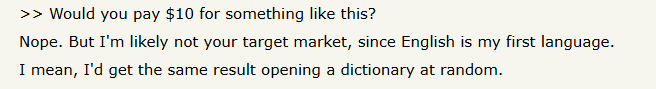 feedbacks i recived from hackernews